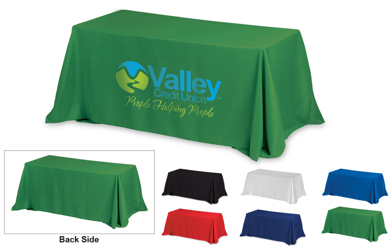 4-Sided Throw Style Table Covers & Table Throws (Spot Color) / Fit 6 Foot Table